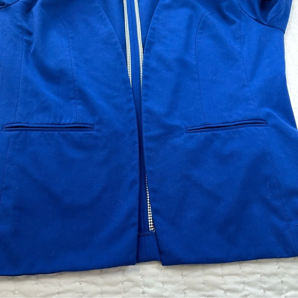 Elegant Royal Blue Women's Blazer 3/4 Sleeves with Shoulder Padding - Picture 7 of 12